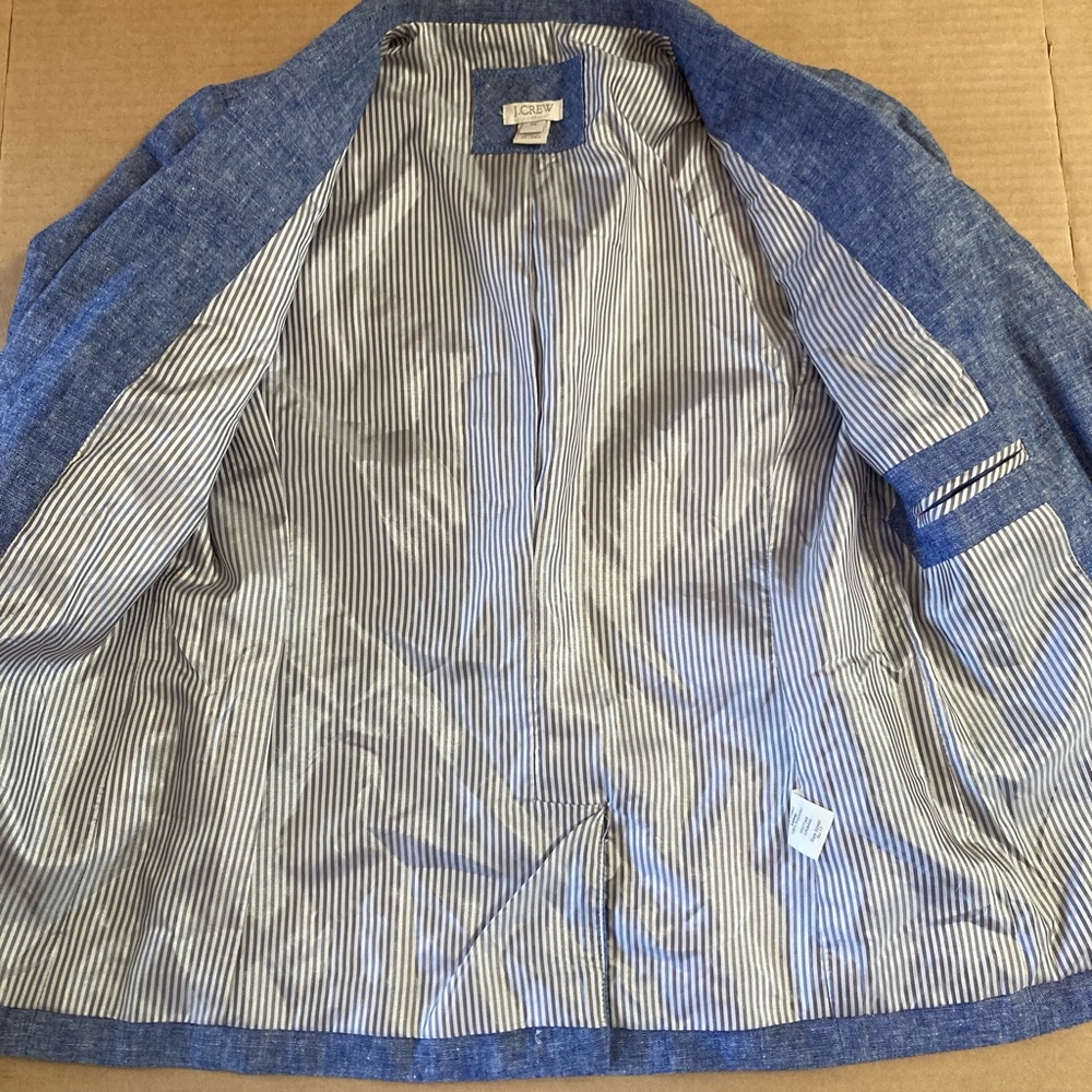 J Crew Chambray Linen Blazer size 00 - Picture 7 of 11